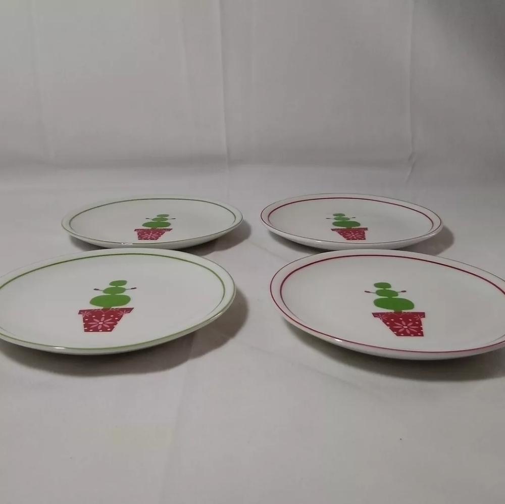 Starbucks  2006 Christmas Tree Snowman 6" Plates Set of 4 with Matching … - Picture 4 of 8